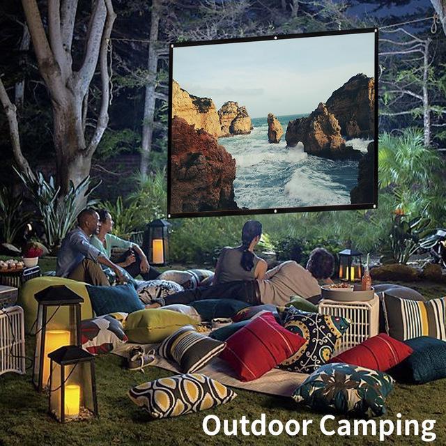 Portable Outdoor Foldable Projector Screen with Stand for Camping