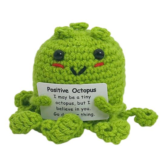 Вязаная крючком позитивная кукла-осьминог, эмоциональная поддержка, вязаная крючком кукла-осьминог с карточкой, вдохновляющая кукла, поднимающая настроение, подарки для женщин, друзей, семьи
