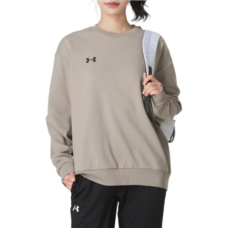 Under Armour Свитер с круглым вырезом, спортивная флисовая толстовка с длинным рукавом, унисекс, толстовка коричневого цвета 24600305-203