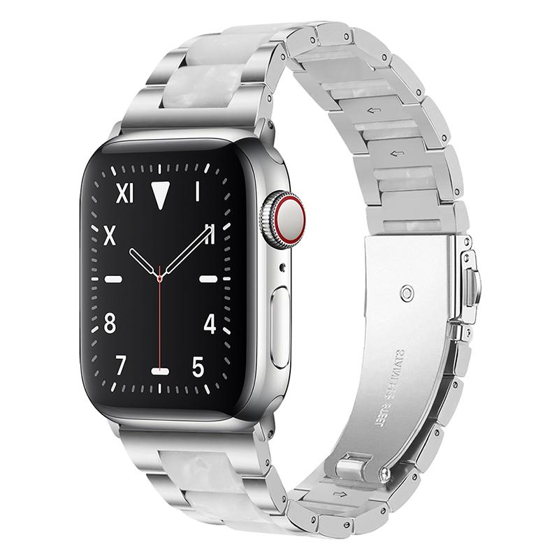 Ремешок из нержавеющей стали+смолы Для Apple watch band 40 мм 45 мм 44 мм 49 мм 41 мм 38 мм Металлический браслет iwatch series 9 8 7 6 5 SE ultra 2