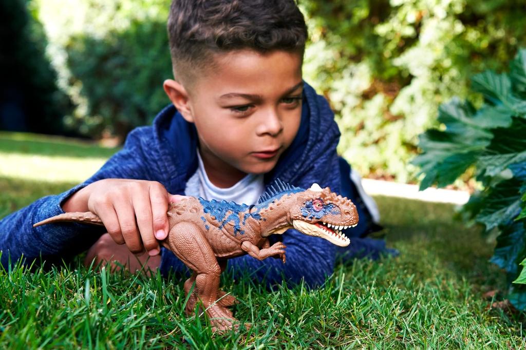 Mattel Jurassic World New Ruler Action Figure, Roaring! Rajasaurus [Total Length: Approx. 26cm] [Ages 4 and Up] HDX35 Brown, Medium