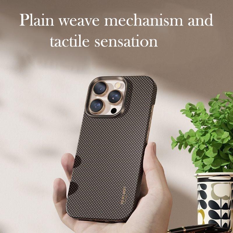 Blueo Kevlar Magnetic Case For iPhone 15 16 17 Pro Max Carbon Fibre Back Cover Case for iPhone 15 16 17 Pro