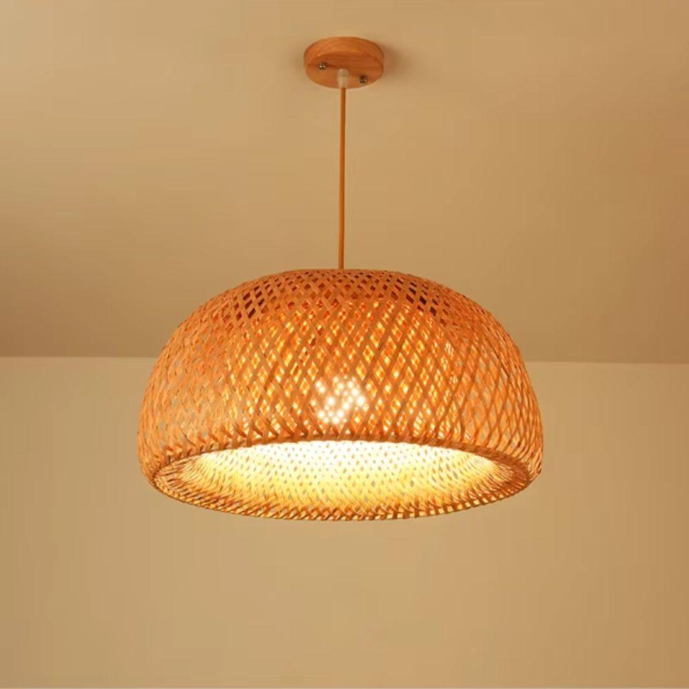 Woven Rattan Pendant Lamp Braided Wicker Chandelier Home Decor Ceiling Light Restaurant