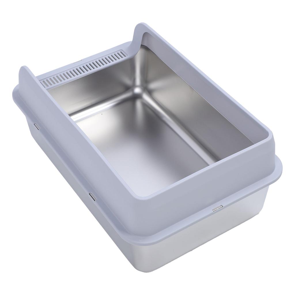 Кошачий туалет из нержавеющей стали, контроль запаха, высокие бортики, металлический лоток для кошачьего туалета, защита от протекания мочи, легкая очистка, большой лоток