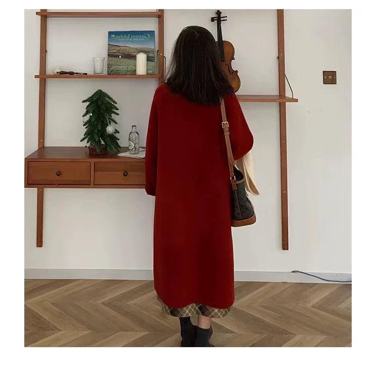 Стильное и модное однотонное шерстяное пальто с роговыми пуговицами для осени и зимы