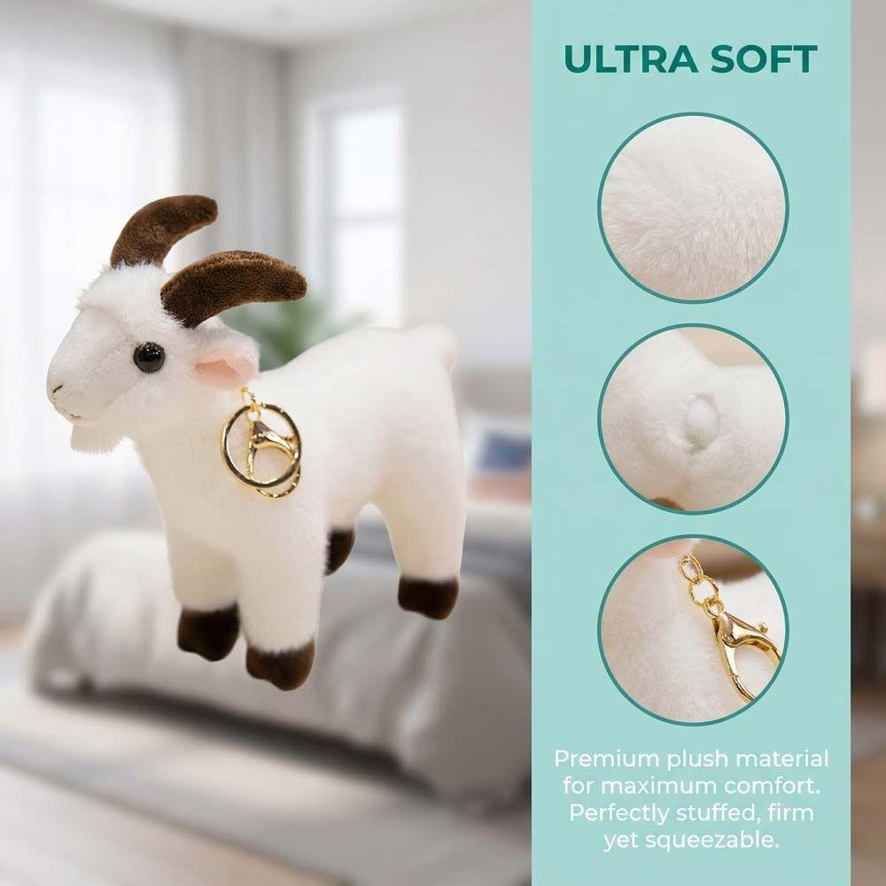 Милый Мини Реалистичный Подвеска Коза Мягкая Набивная Коза Плюшевая Кукла Крутой Брелок
