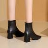 Модная обувь женская 2024 больших размеров современные женские ботинки элегантные ботильоны женские шитье квадратный носок задняя молния высокий каблук обувь женская