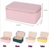 Portable Travel Jewelry Box Large Capacity PU Leather Jewelry Case with 6/12pcs Small Pouches Jewelry Storage Box