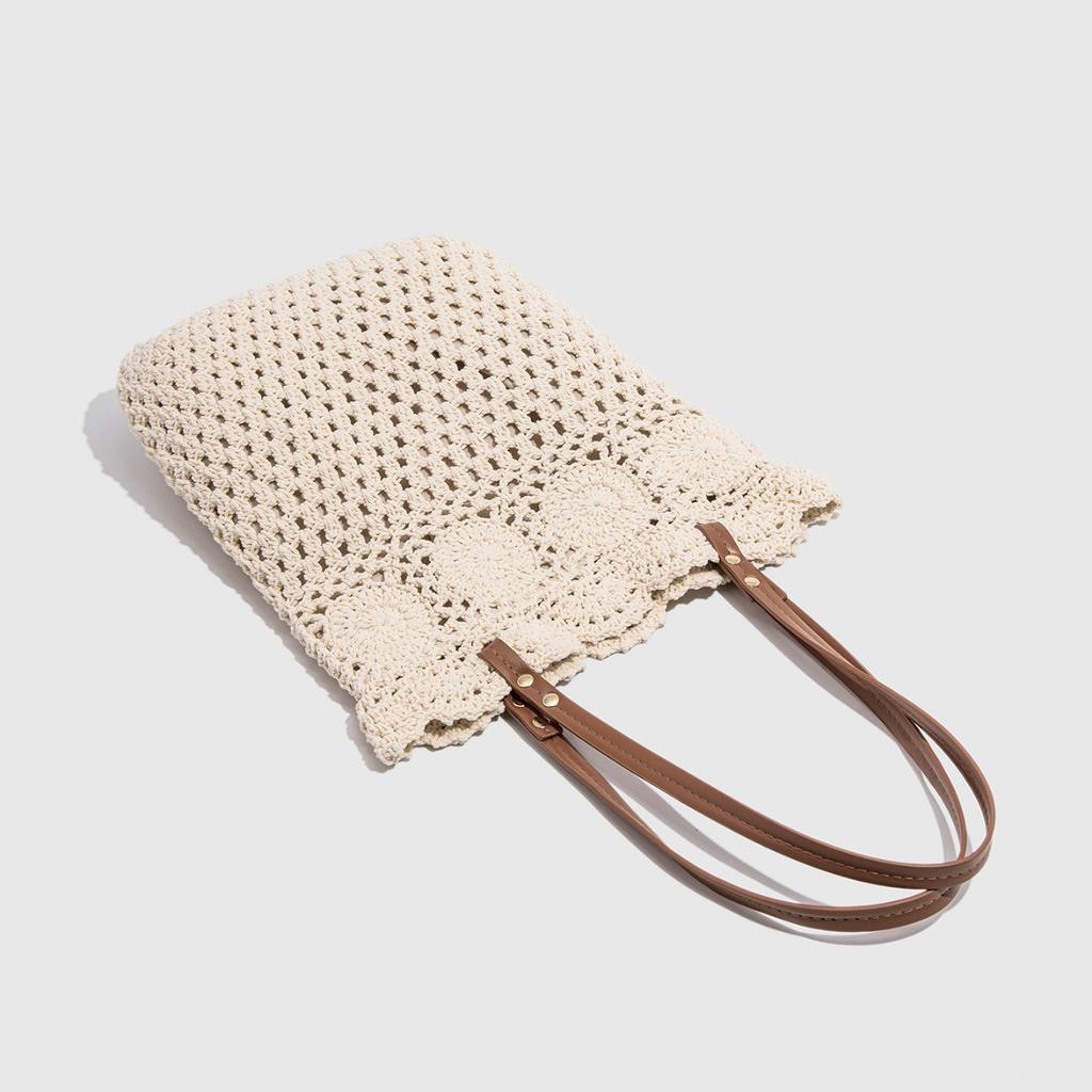 Beach Vacation Bag Mori Girl Woven Bag Summer Fresh Artistic Knitted Bag Large Capacity Tote Bag