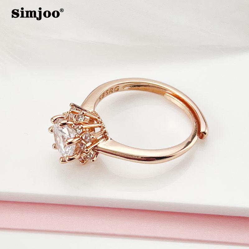 SIMJOO Personalized Rose Gold Ring High Sense Opening Ring Wedding Jewelry