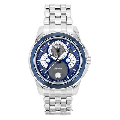 Календарь Фазы Луны Нержавеющая сталь Синий циферблат Eco-Drive BU0088-51H 100M Мужские часы