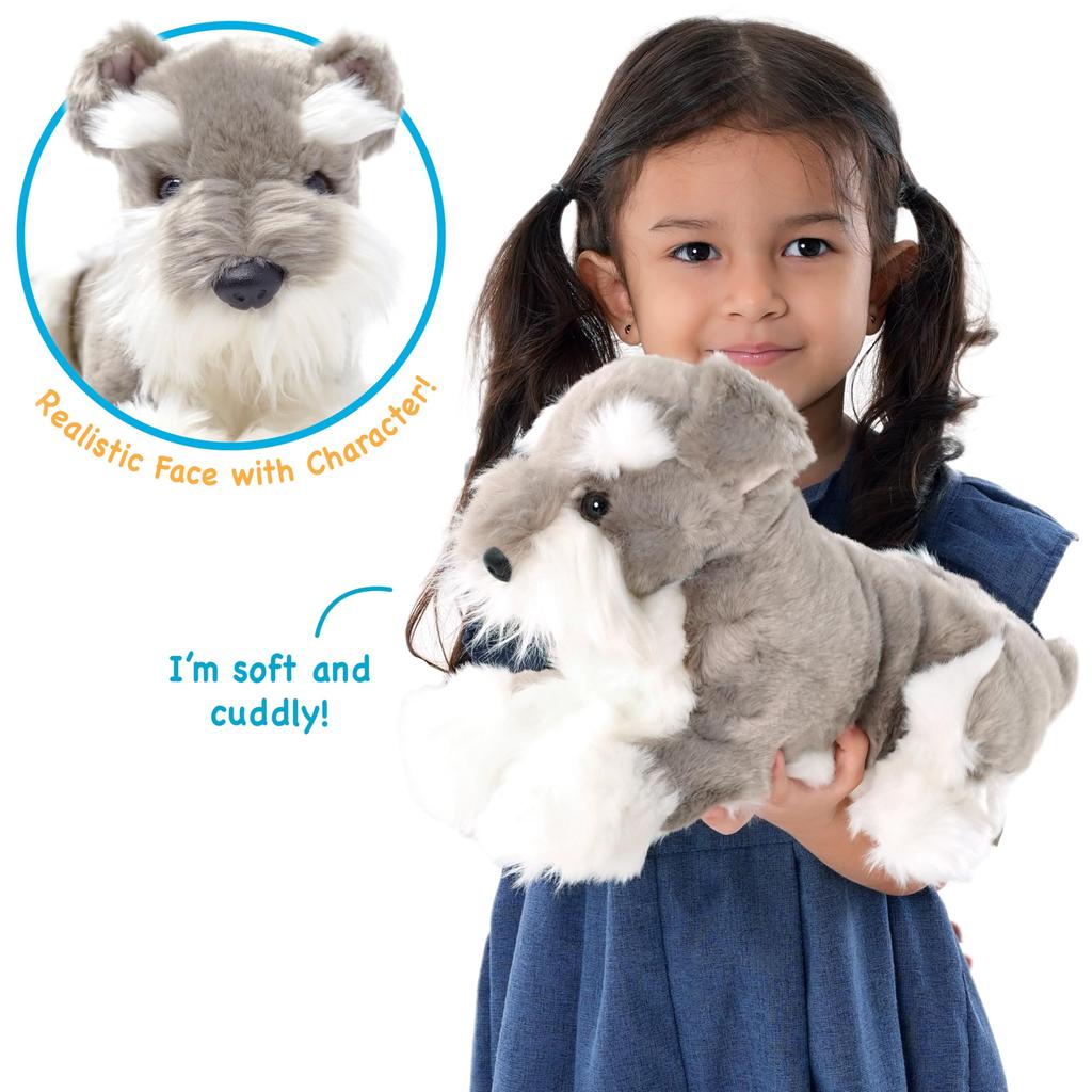 Realistic Schnauzer Plush Dog, 30cm, Cute, Birthday Gift for Boys and Girls [Authentic Japanese Product]