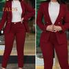 2 шт./комплект женский формальный пиджак брюки комплект с длинными рукавами двойные пуговицы узкий кардиган талия куртка средней длины прямые брюки с высокой талией формальный деловой