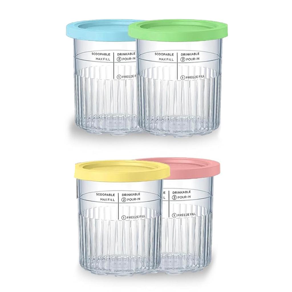 Ice Cream Pints Cup Ice Cream Containers with Lids&Spoon Suitable for NC500 NC501 Series Leak Proof Kitchen Accessories