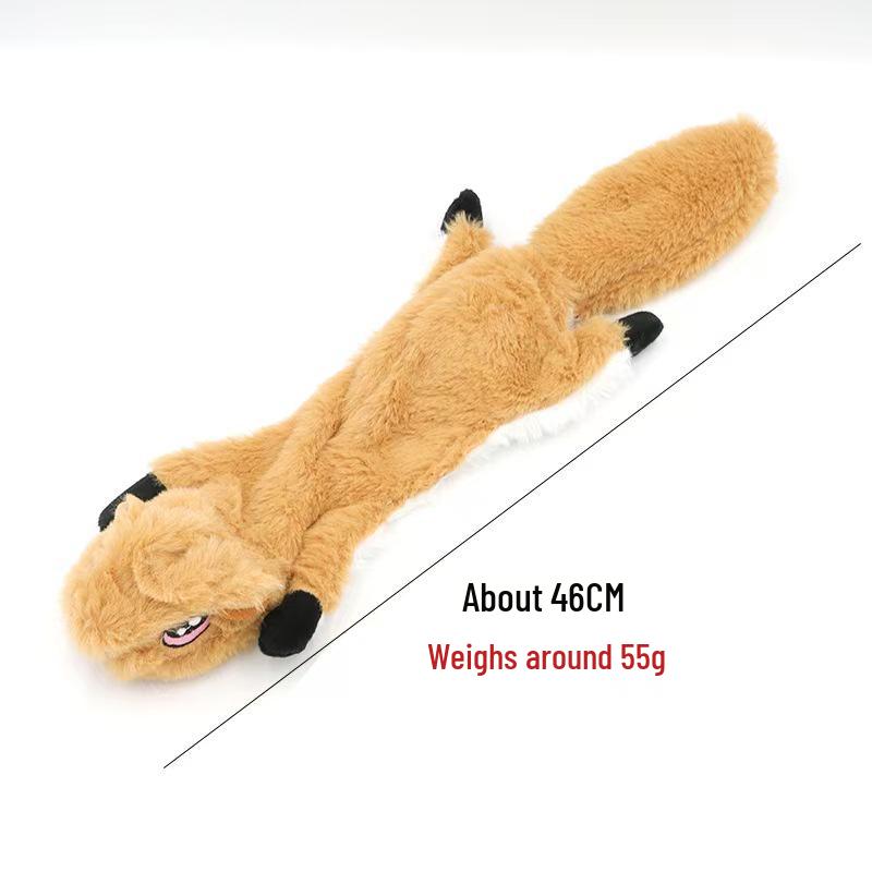 Plush Leather Squirrel Dog Toy with Sound for Teething and Self-Play