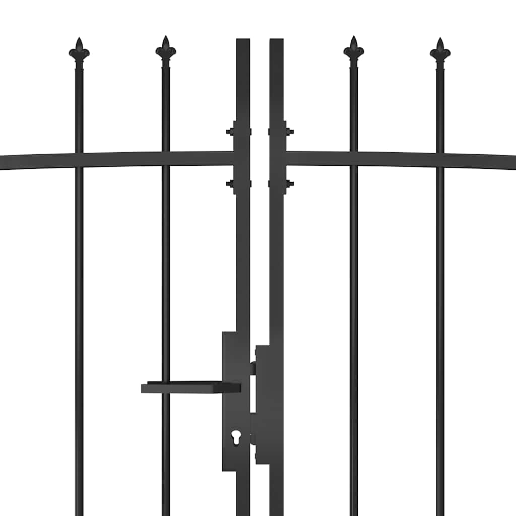 Woerden Garden Gate with Spearhead Design 5 x 1.75 m Black