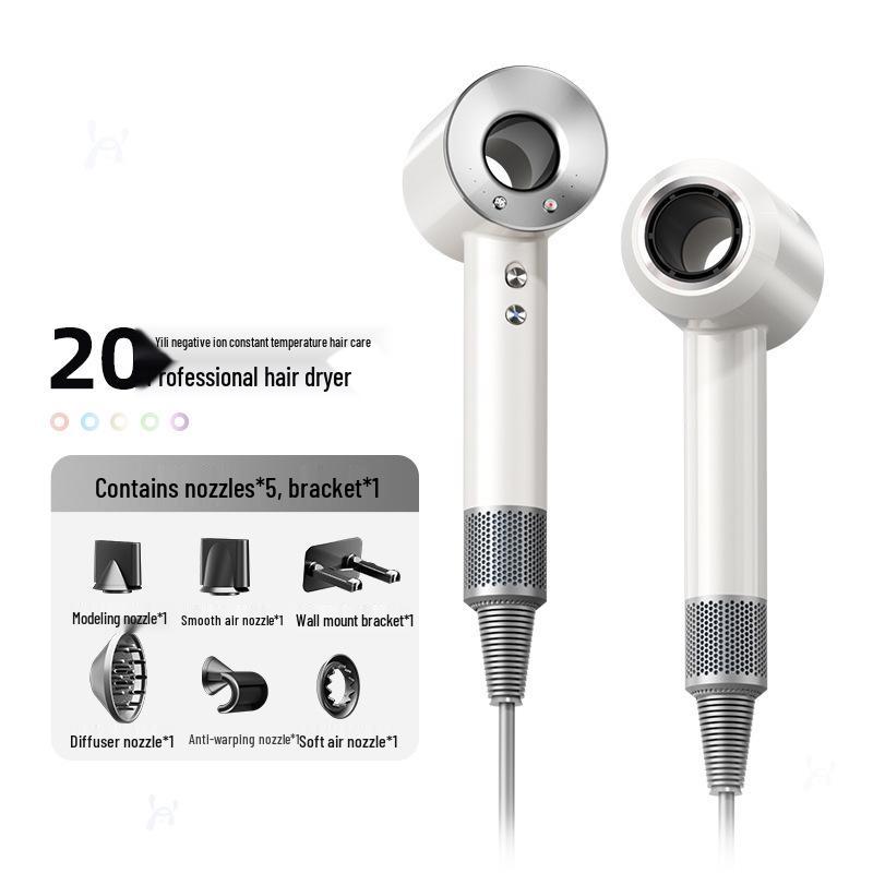 Высокоскоростной бесшумный фен с технологией отрицательных ионов для быстрой сушки и мощным потоком воздуха