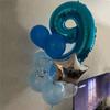 12pcs Boy Birthday Balloons Blue Latex Confetti Ballon 40inch Number Balloon Decoration Kids 1 2 3 4 5 6 7 8 9 Birthday Party