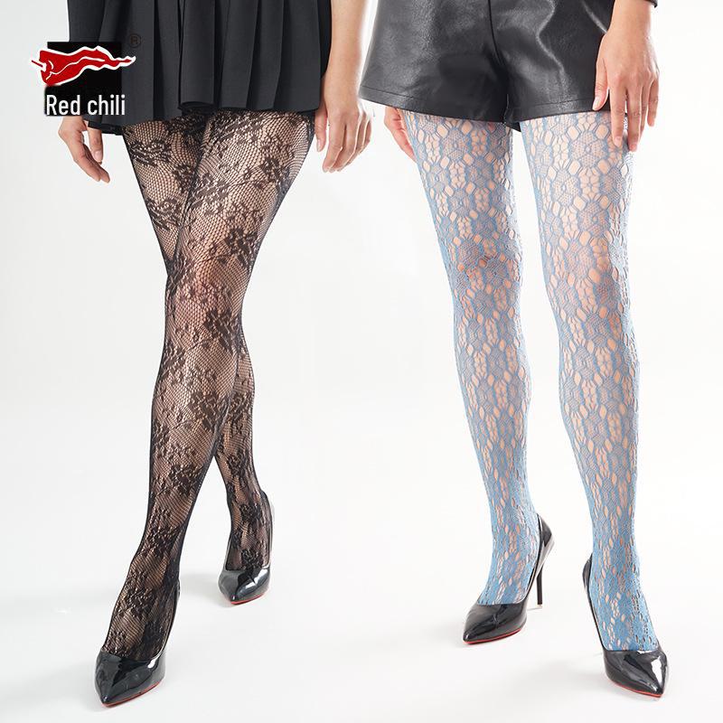 Колготки в сетку с жаккардовым узором Large Red Pepper для женщин - сексуальные, большого размера, прозрачные носки