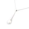 [K1374] - Silver Necklace 'Eva' Silver White (rhodium-plated) - 45x7 Mm