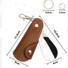 Metal & Leather Shoe Horn with Case - Unisex Mini Portable Shoe Puller with Hanging Buckle