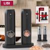 Salt And Pepper Grinder Electric Rechargeable Set USB Charging Base Stainless Steel Automatic Spice Grinder Pepper Mill With LED