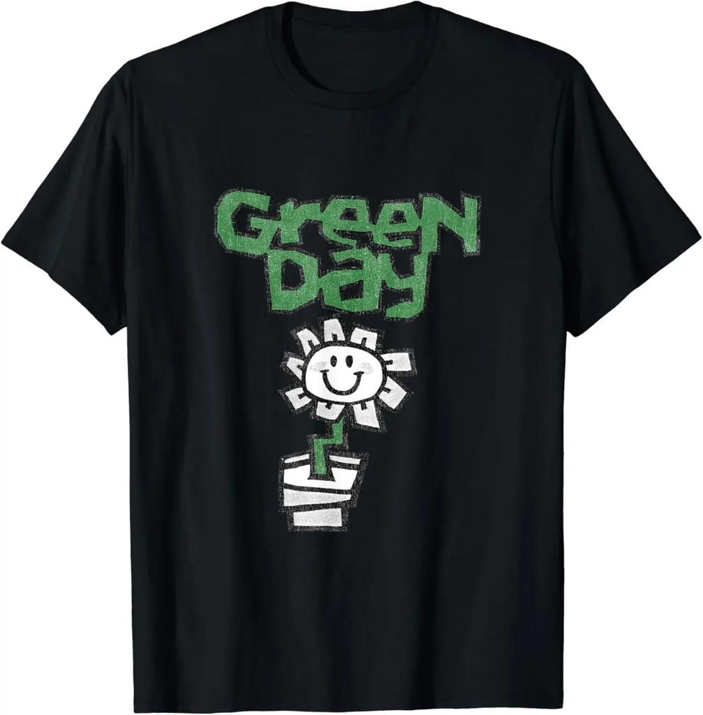 Green Day Men and Womens Flower Pot TShirt Funny Cute Clothing Graphic TShirt Men Women Clothing Y2k Comfortable and Soft