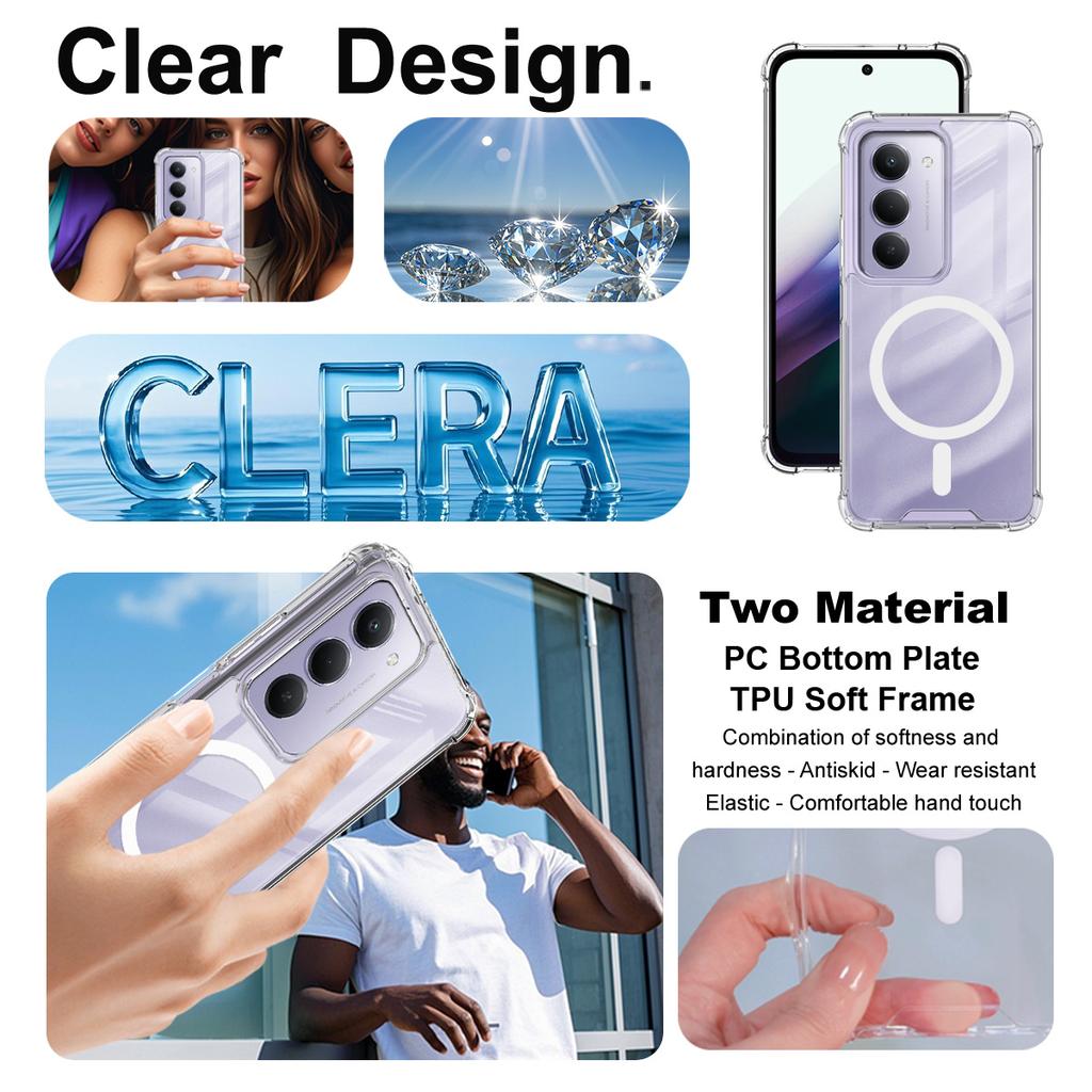 For Redmi 15 4G 5G Phone Case IMAK Shock-resistant Soft Space Magnetic Case