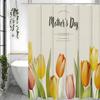 Mother's Day Tulip Shower Curtain, Bathroom Decorative Shower Curtain, Waterproof Shower Curtain with Hooks