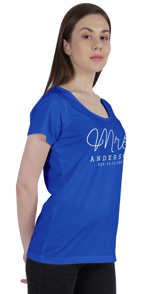 Inkdotpot Персонализированная женская футболка-топ Mrs Wedding Announcement Shirt-2S