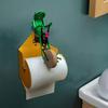 Toilet Paper Holder Cute Frog Design Easy To Install Frog Riding Unicycle Wall Mounted Roll Paper Holder Bathroom Wall Decor
