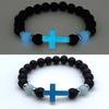 Мужской браслет из натурального камня в стиле ретро с люминесцентными украшениями, аксессуары из браслета-креста из натурального вулканического камня