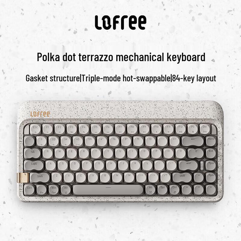 Lofree OE914 Terrazzo 84-Key Tri-Mode Wireless Mechanical Keyboard