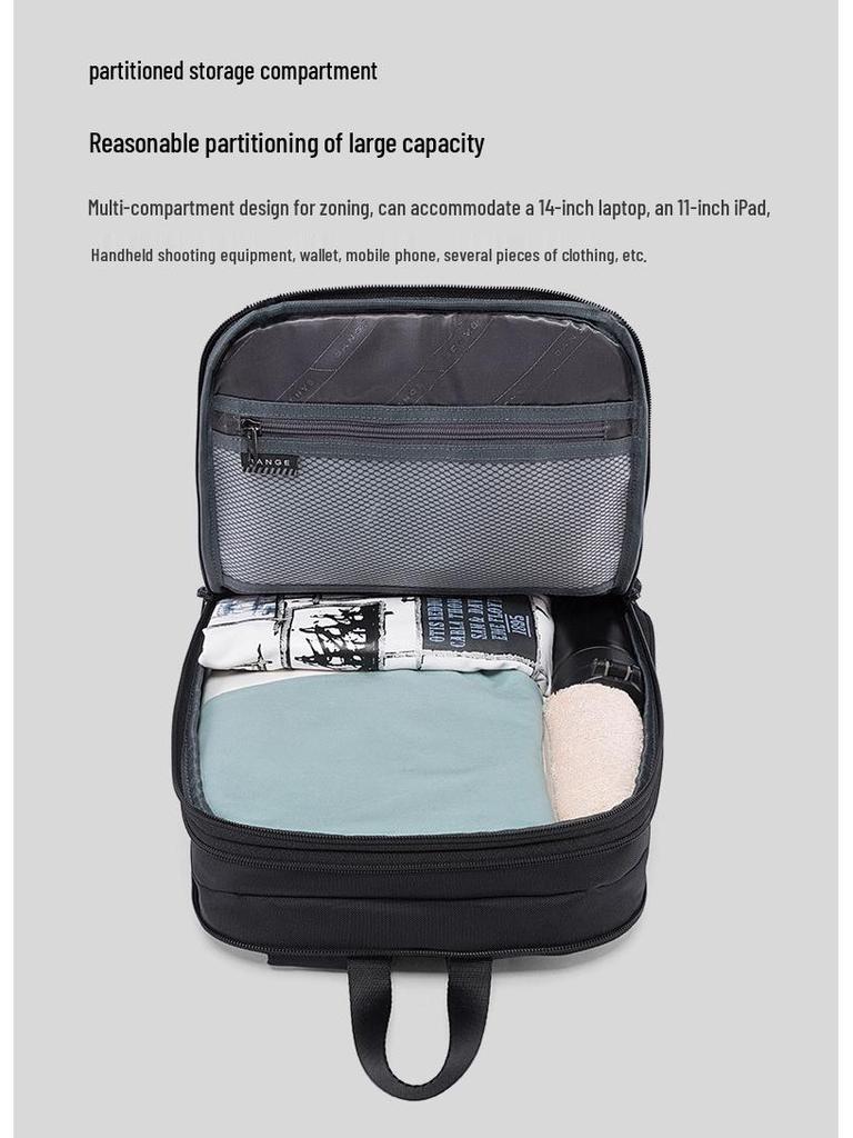 BANGE Ultrathin Expandable Waterproof Backpack for Men - Large Capacity Business & Multifunctional Laptop Bag