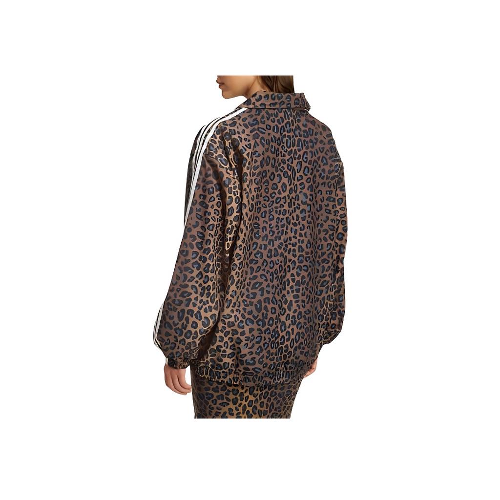 Adidas Originals Animal Print Stand Collar Loose Long Sleeve Jacket Women Jacket Caramel JW7301
