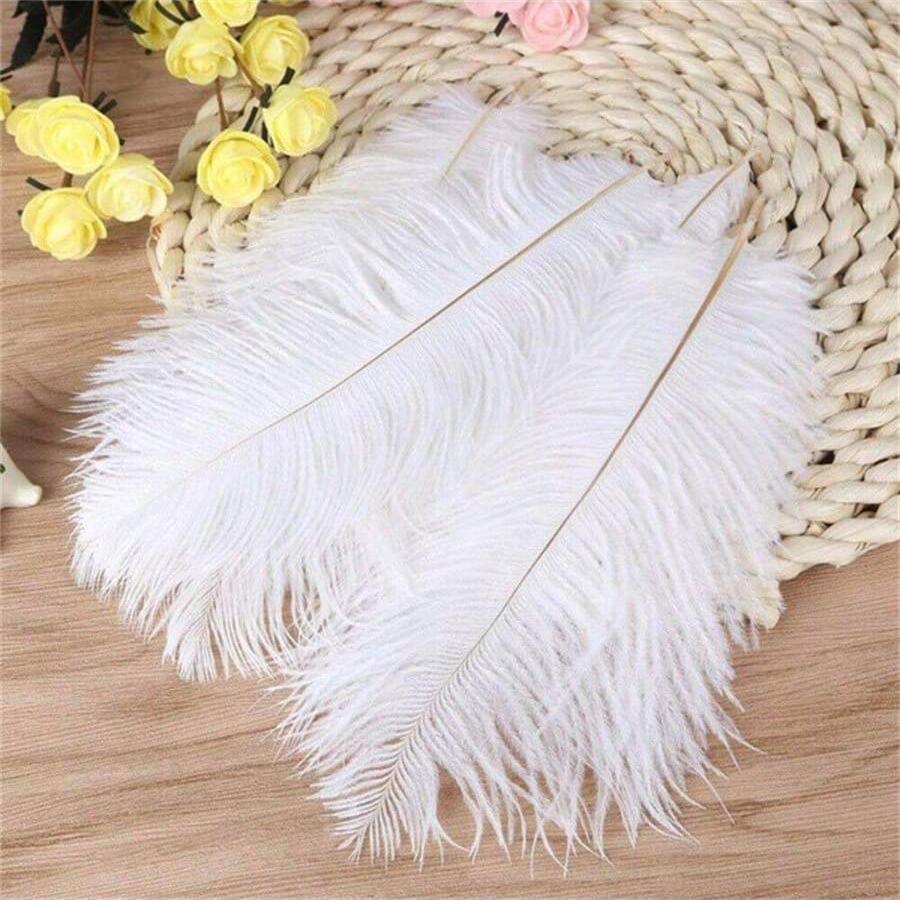 10 шт. элегантное страусиное перо белое пушистое перо для свадебной вечеринки домашняя комната DIY украшения 30-35 см/11,8-13,7 дюйма