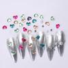 12 Grids 3D Colored Heart Shape Nail Art Charms Transparent Love Heart Resin Stones Jewelry Pearl Decor Manicure