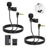 Neewer 2-Piece 6.6ft/2m Wired Lavalier Lapel Microphone with Clip-on 3.5mm TRS Connector, Mini Condenser Microphone Compatible with DJI Mic 2, DJI Mic