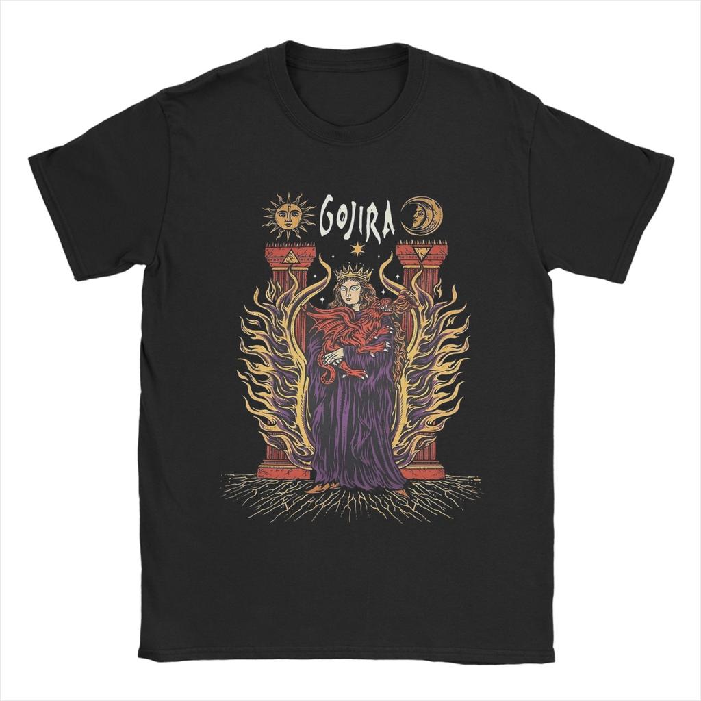 Men Gojiras Rock Metal Band T Shirt 100% Cotton Tops Novelty Short Sleeve O Neck Tees Gift Idea T-Shirts