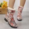 Snow Boots Women Shoes New Casual Cotton Boots Retro Printed Warm Plush Boots Fashion Platform Shoes Botas De Mujer 2024 Winte