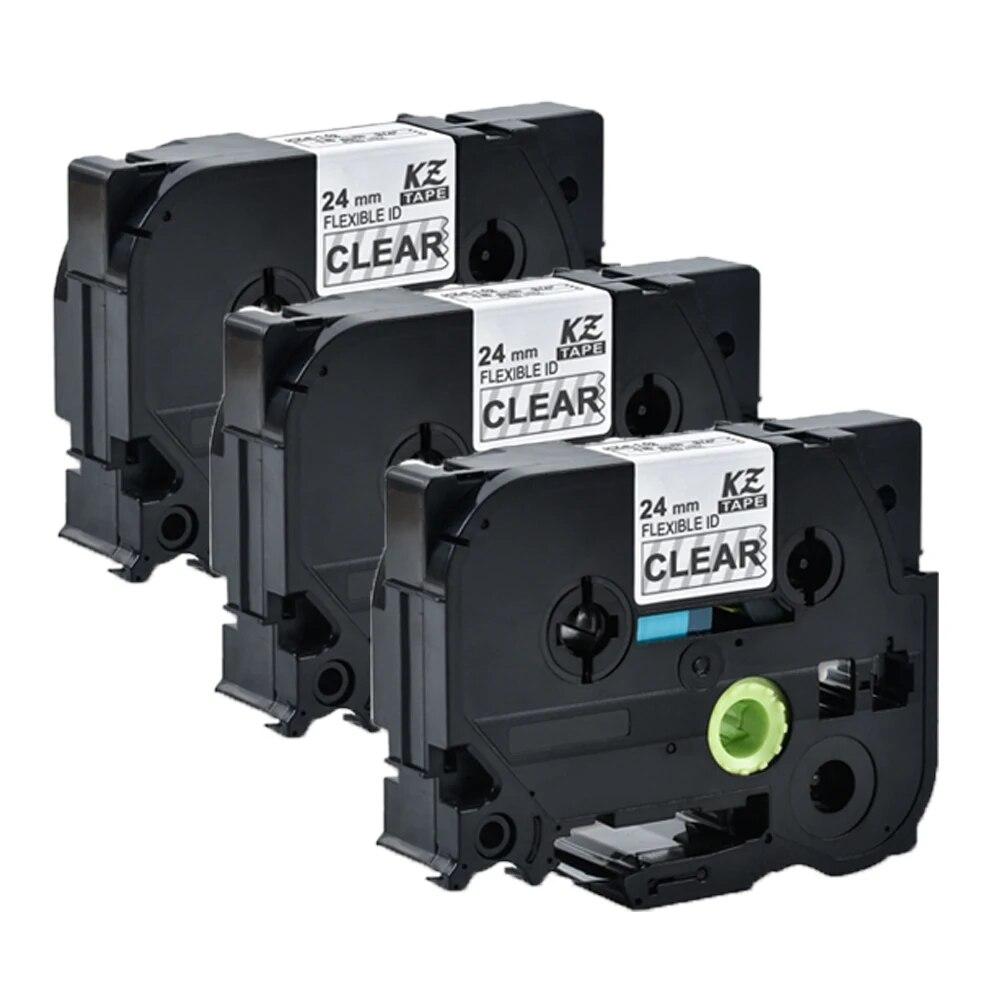 3Packs 24mm Flexible Label Tape TZe-FX251 Black On White Label Ribbon Compatible for Brother P-touch Printer Label Tapes FX151