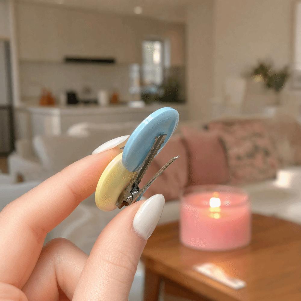 2pcs Oval Design Button Shape Hairpins Sweet Cute Barrettes Candy Color Hair Clip Daily Wear
