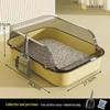 Extra Large Semi-Enclosed Cat Litter Box with High Fence & Scoop