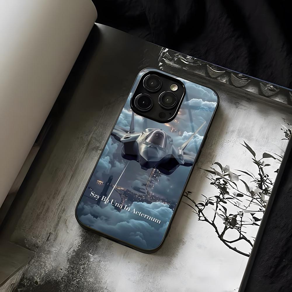 Постер Истребитель F-22 Raptor Чехол для телефона Для IPhone 14 13 17 12 16 15 11 Pro XS Max Plus Mini X XR Закаленное стекло SE2020 Чехол