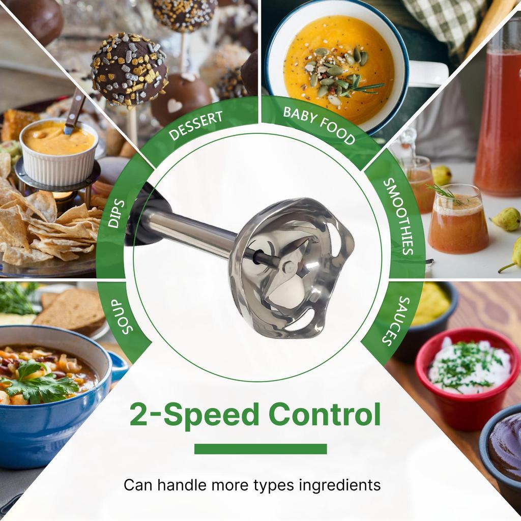 Электрический погружной ручной блендер, пищевая нержавеющая сталь, двухскоростной миксер для одной руки, кухонные аксессуары