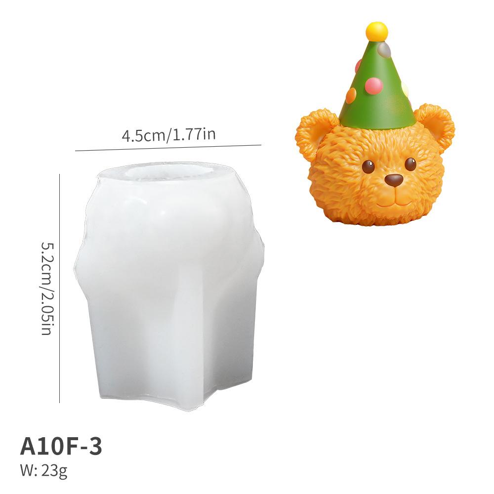 Сделай сам Мишка на день рождения Украшение для торта на день рождения Клей Форма Ins Ветер Мишка Ароматерапия Украшение Свеча Силиконовая форма