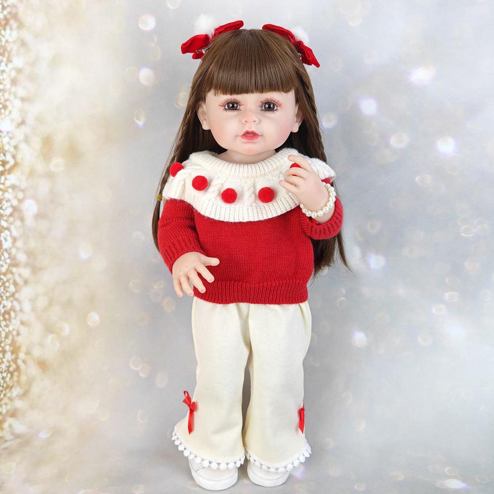 55cm Full Vinyl Baby Doll - Children's Day Gift, Reborn Companion & Bath Toy.