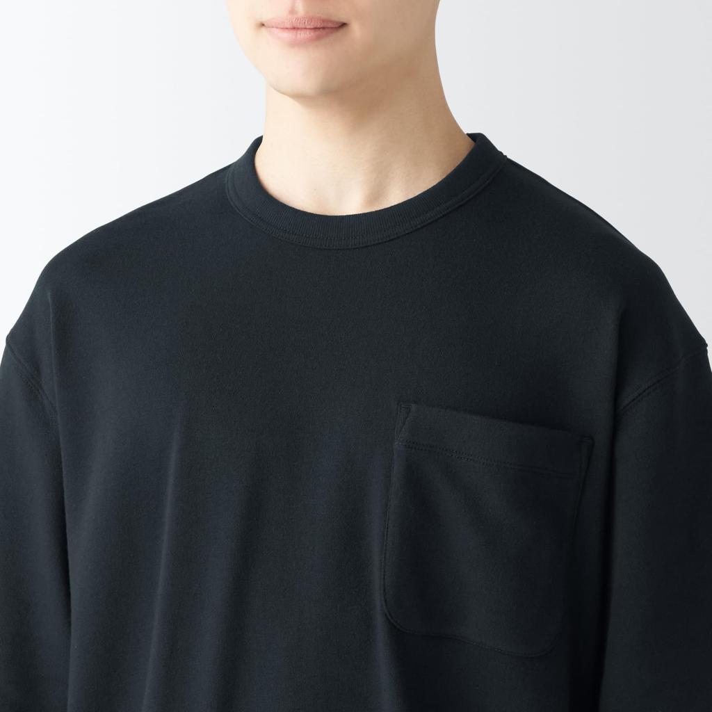 MUJI свитер с коротким рукавом комнатная одежда комплект FB0XWA4S черный S мужской мужской мужской