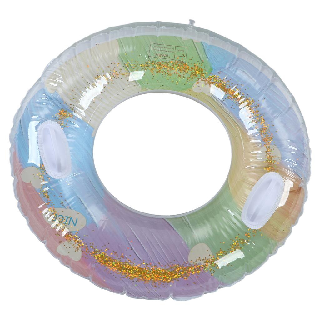Детский плавательный круг Надувной Утолщенный ПВХ Поплавок Инструмент для плавания в бассейне Пайетки Масляная живопись Паттерн с ручкой