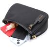 Bag with Two Removable Handles Made of Genuine Leather Vintage 22631 Black